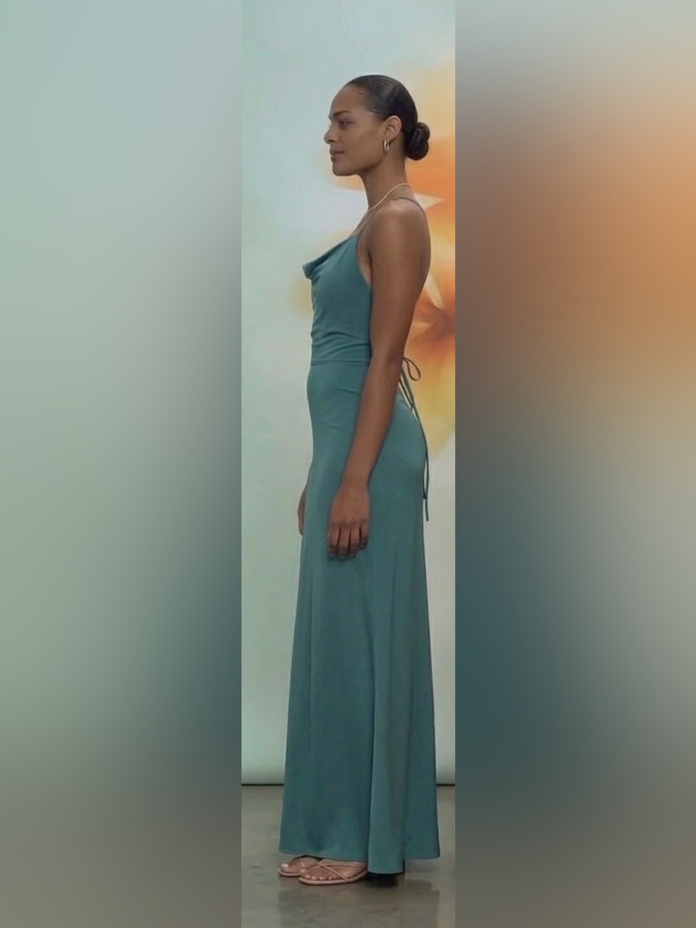 Halara Wide Leg Cowl Neck Crisscross Back Teal Removable Pads Jumpsuit NWT Sz M - Picture 1 of 13
